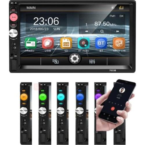 10pcs 2din Car Radio 7\"HD Touch Screen mirrorlink Bluetooth Multimedia MP5 Player 2 din Autoradio 7033b