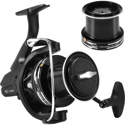 9+1BB Bearing Big Spinning Reel with Spare Metal Spool High Speed 4.1:1 Sea Fishing Wheel with Left/Right Interchangeable Handle
