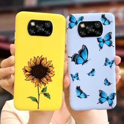 For Xiaomi Poco X3 NFC Case Cute Flower Butterfly Back Cover For Xiaomi Poco X3 Case Soft Silicone Fundas PocoX3 nfc Case 6.67