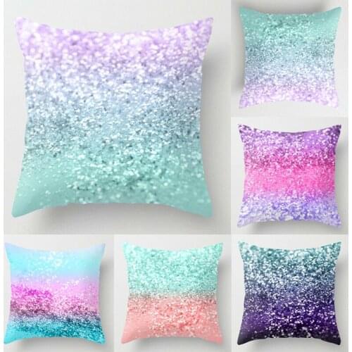 Polyester Pillow Case Cover Sequin Glitter Throw Sofa Cushion Cover Home Decor