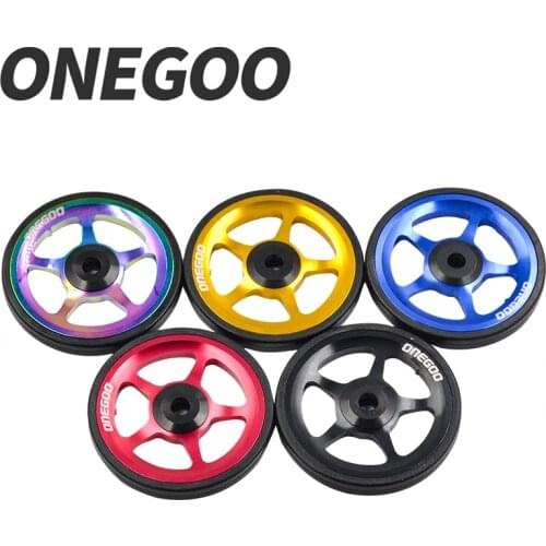 ONEGOO Bicycle Parts 2Pcs Ultralight Al Alloy Folding Bike Easywheel Part WIith Screws Cycling Equipments