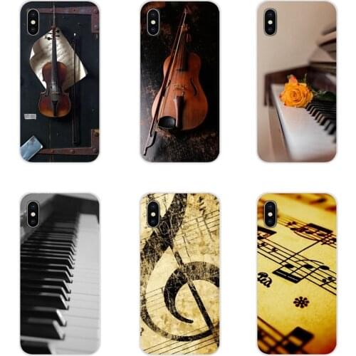 For Samsung Galaxy S2 S3 S4 S5 Mini S6 S7 Edge S8 S9 S10E Lite Plus Phone Shell Cover Musical Notes piano Violin Classical Music
