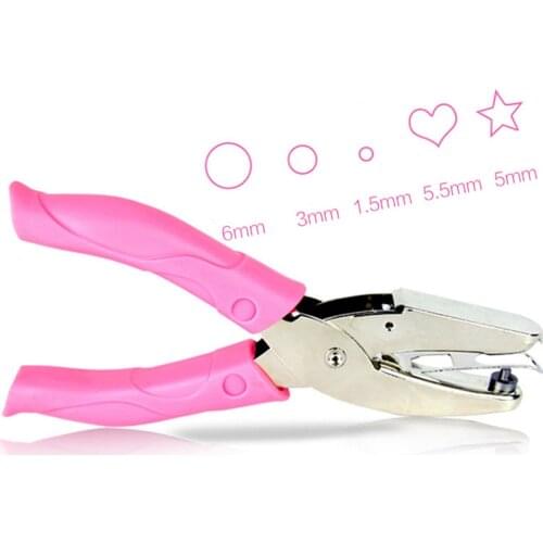 Cute Single Hole Puncher Kawaii Star Heart Circle Hole Punch DIY Craft Shape Cutter Perforator Notebook Office Paper Hole Punch