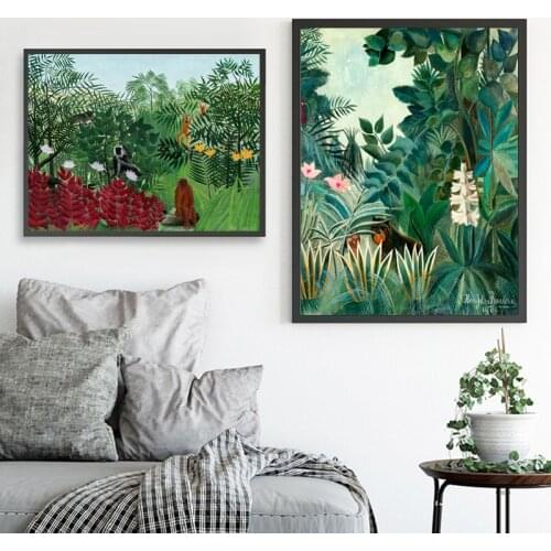 French Impressionist Painter Henri Rousseau Abstract Painting Canvas Print Classic Artwork Poster Gallery Wall Art Picture Decor