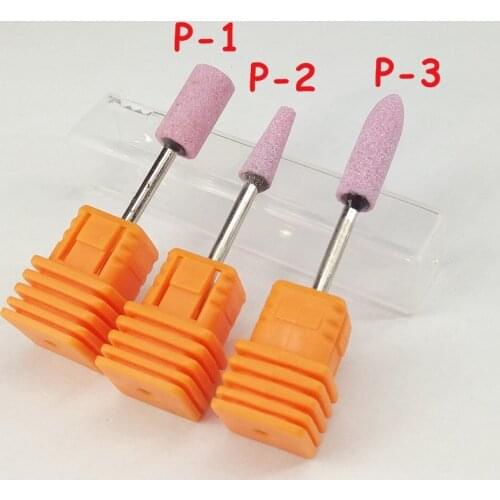 1pcs Pink Colors Ceramic Stone Nail Drill Bits Nail Art Tools Electric Manicure Machine Accessories Cutter Nail Files