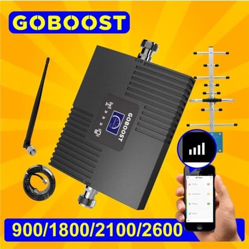 GOBOOST 2g 3g 4g Signal Celluar Amplifier GSM DCS WCDMA Upgrade 900 1800 2100 2600 Mhz Booster For Mobile Phone Signal set