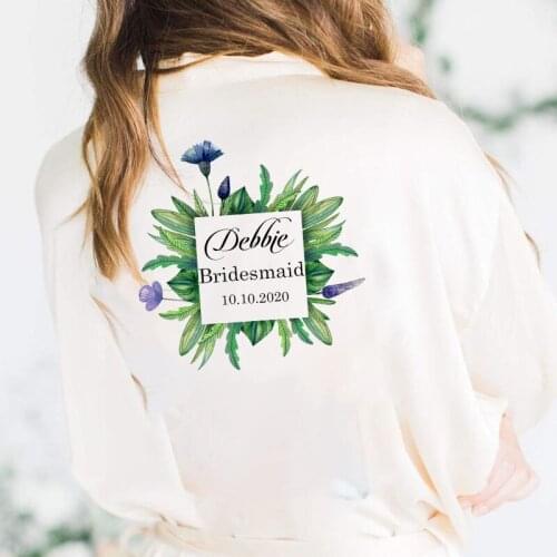 Personalized Bride Robe Maid of Honor Robe Team Bride Robes Women Silky Satin Kimono Bathrobe Dress Gown