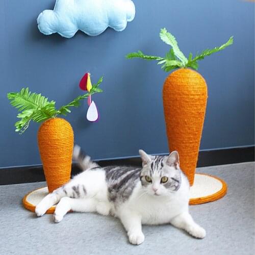 Cat Scratcher Carrot Cat Scratching Post Sisal Non-flaking Vertical Cat Climbing Toys Cat Scratching Post Cat Climbing Shelf