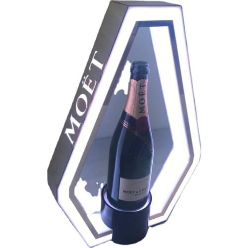 Logo Rechargeable New Style Finish M o e t Champagne Bottle Presenter Carrier Glorifier Display