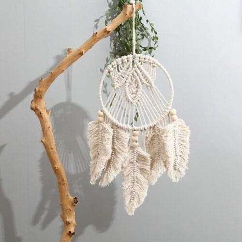 Cotton Dreamcatcher Beautiful Decorative Portable Lovely Feather Shape Pendant Dreamcatcher for Household
