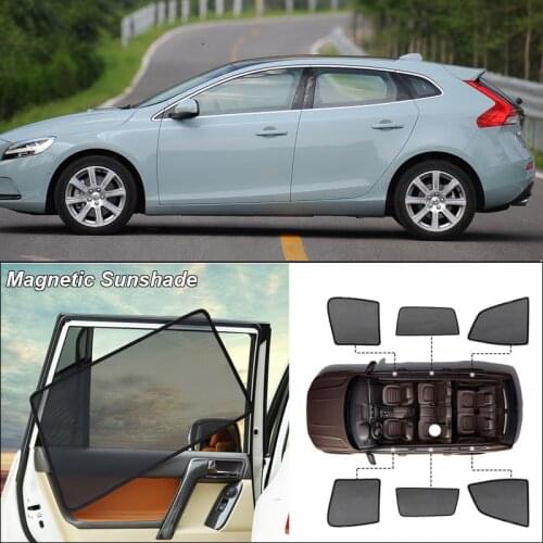 Car Side Windows Magnetic Sun Shade UV Protection Ray Blocking Mesh Visor For Volvo V40 Curtain Accessories