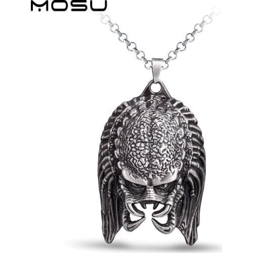 MOSU Alien v Predator Metal Necklace Alien Mask Pendant Cosplay Accessories Jewelry can Drop-shipping