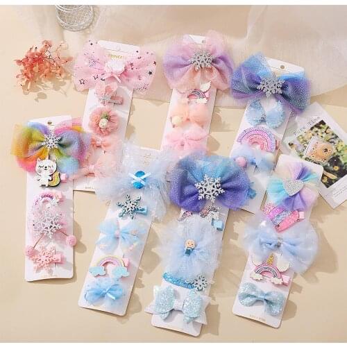 New Girls Cute Princess Chiffon Bow Hairpins Kids Cartoon Sweet Headband Hair Ornament Clips Barrettes Fashion Hair Accessories