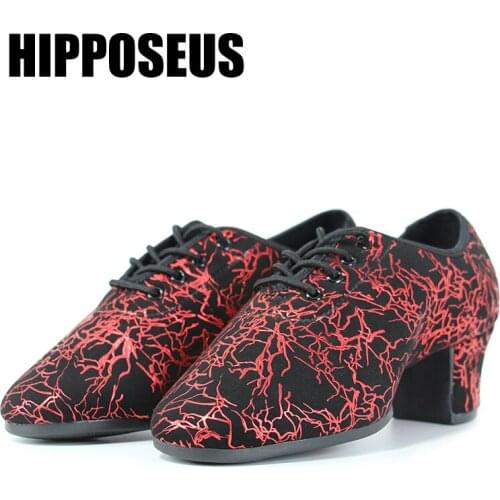 Hipposeus Latin Dance Shoes for Unisex Men Women Girls Ballroom Modern Tango Jazz Performance Shoes Rubber Sole Wholesale