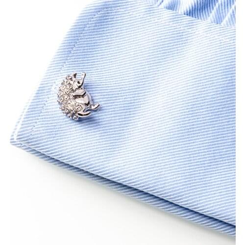 Mens Vintage Animal Cufflinks Silvery Hedgehog Cuff Buttons For Business Graduation Wedding Shirt Birthday Gift Retail