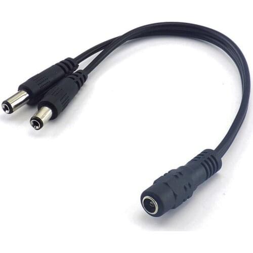 1pc CCTV Security Camera 1DC Female To 2 Male plug Power Cord Adapter Connector Cable Jack Splitter For RGB Controller LED Strip