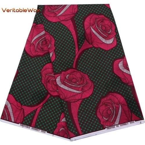 100% Polyester Wax Prints Fabric Ankara African Wax Print Fabric Wax High Quality 6 Yards African Fabric For Party Dress FP6141