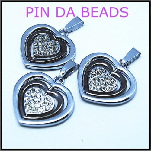2 pcs fashion charms mens pendants 28mm metal heart shape pendants fashion jewelry pendants