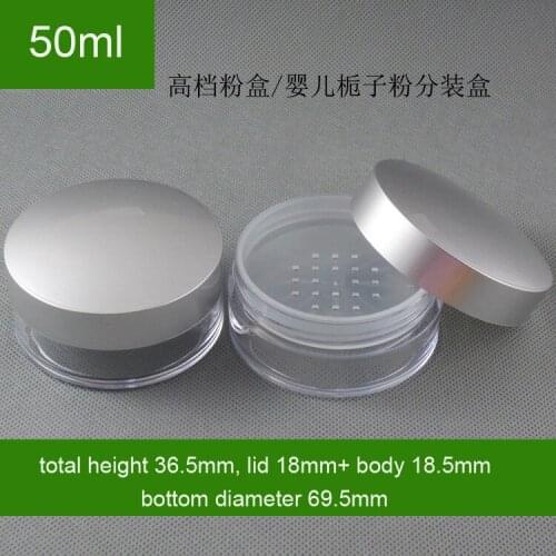 Hot Sale 300pcs 50g Plastic Empty Loose Powder Pot With Sieve Cosmetic Makeup Jar Container Travel Refillable Cosmetic Sifter