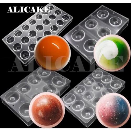 3D Polycarbonate Chocolate Sphere Molds Thick Ball Tray Cake Form for Chocolate Moulds Baking Mold Pastry Bakery Bakeware Tools
