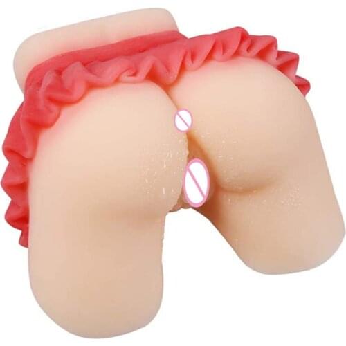 3D Realistic Vagina Anal Silicone Ass Double Channels Fake Tight Pussy Sex Toys for Men Male Masturbator Sex Product Artificial