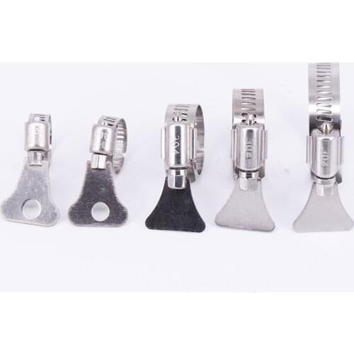 5pcs/Lot Stainless Steel Adjustable Drive Hose Clamp Fuel Line Worm Size Clip Hoop Hose Clamp - Fuel Pipe Tube Clips Water