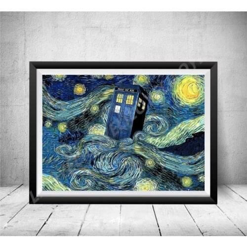 5D DIY Diamond Painting Van Gogh Tardis Starry Night Diamond Embroidery "Doctor Who" Rhinestone home decor Diamond Mosaic FG770