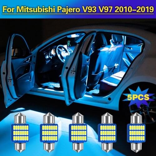 5pcs Error Free T10 Auto LED Bulbs Car Interior lights Dome Reading Light Trunk Lamp For Mitsubishi Pajero V93 V97 2010-2019