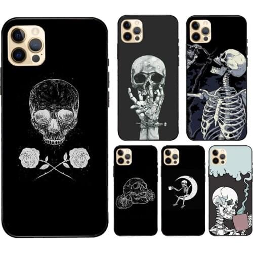 Skeleton Skull Bones Case For iPhone 7 8 Plus 6S X XR XS Max SE 2020 Fundas For iPhone 11 12 Pro Max mini