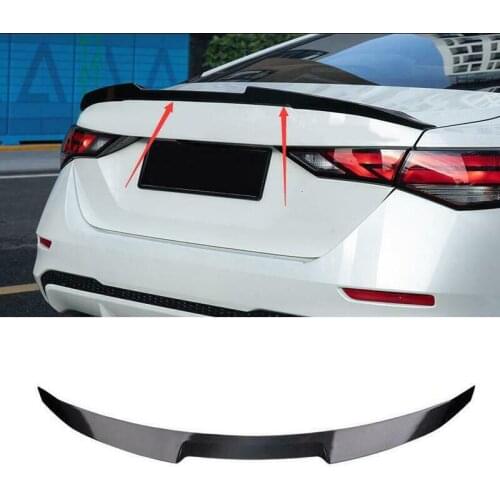 For 2020 Nissan Sentra Carbon fiber style Rear Door Tail Trunk Spoiler Wing Lip Car modification Auto parts