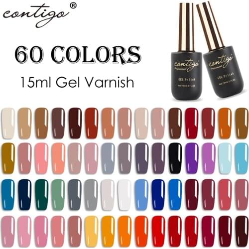 Contigo Latest Nail Gel Varnish Semi-permanent UV Varnishes Manicure Hybrid Nail Polish 60Colors Gellak for Nails Desgin Lacquer