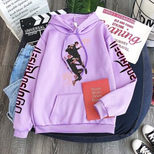 Jujutsu Kaisen Anime Hoodies Funny Gojo Satoru Printing Hooded Tops Streetwear Sweatshirt Plus Size Cartoon Hoodies For Men