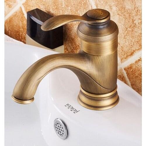 Classical Antique Sink Bathroom Faucet,Antique brass sink Bath Mixer Tap Morden design Single handle basin faucet.Deck Mount tap