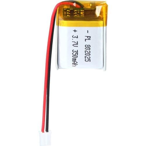 YDL 3.7V 350mAh 802025 Rechargeable Lipo Battery with JST Connector
