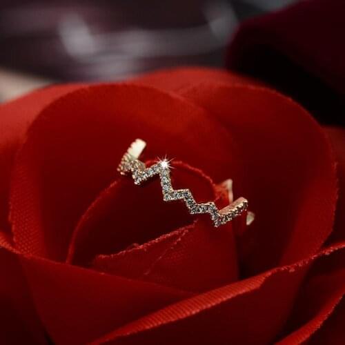 Exaggerated Micro Inlaid AAAA Zircon Lightning Ring Irregular Shape Ladies Simple Ring Wedding Ring 925 Sterling Silver Ring