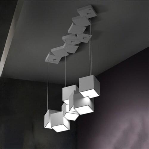 Simple Geometric Pendant Lights Nordic Post-modern Creative Personality Box Pendant Lamp Living Room Bar Art Decor Hanging Light