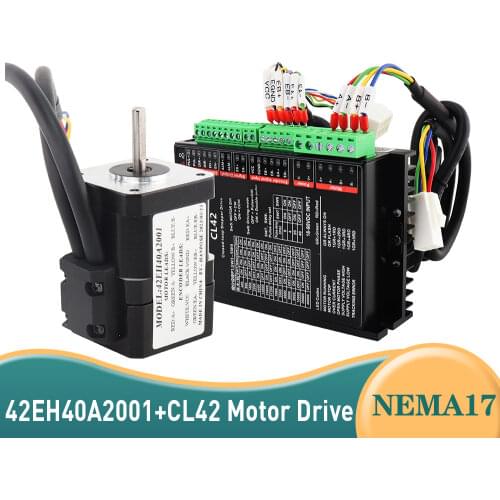 Step servo motor 42EH40A2001 2A 0.4N.m and CL42 driver NEMA17 Closed Loop sets DC18-90V Servo Driver CNC Controller Kit