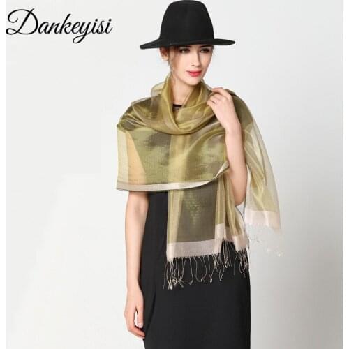 [DANKEYISI] top quality silk scarf women brand design real silk & polyster scarves long pashmina hijabs 2017 summer scarf