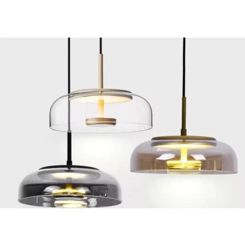 Nordic Glass Lampshade Home Deco LED Pendant Lights Loft Bedroom Kitchen Cafe Hanging Light Fixtures Restaurant Pendant lamp