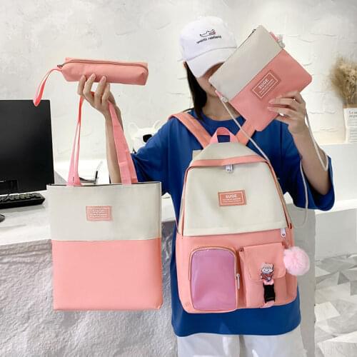 Harajuku Teenager Girls Book Bags Simple Women Backpack School Bags Canvas School Backpack Casual Schoolbag for Female Backpacks