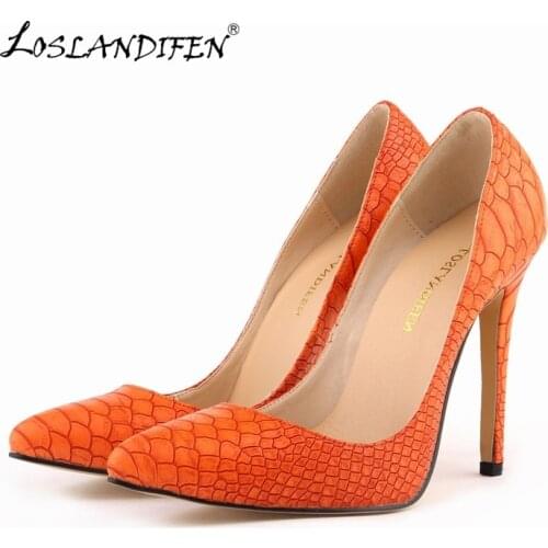 Classic Sexy Pointed Toe High Heels Women Pumps Shoes Faux snake Spring Brand Wedding Big Size 35-42 5 Color