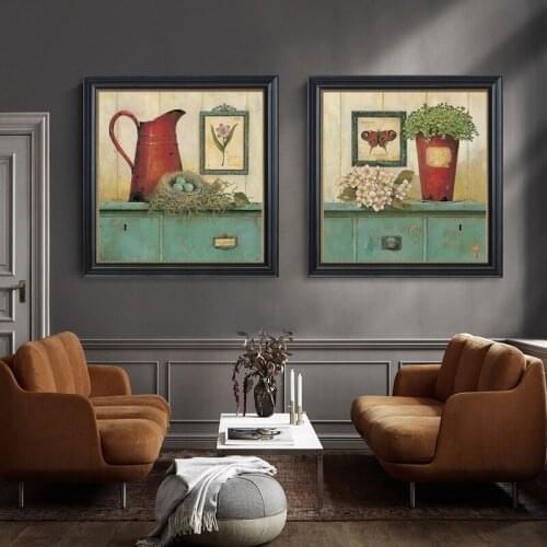 Vintage Flowers And Birds Art Canvas Prints Antique Decor Wall Painting Retro Style Pastoral Rural Home Decor Pictures UnFramed3