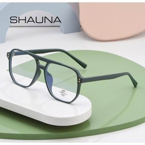 SHAUNA Anti Blue Light TR90 Retro Rivets Macaron Glasses Frames Women Fashion Men Optical Computer Glasses
