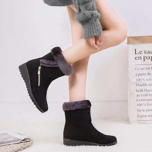 2021 Winter Women Boots Warm Plush Ankle Snow Boots Women Shoes Fashion Zipper Womens Winter Boots Plus Size