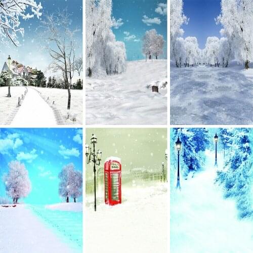 Winter Snow Photo Backdrop Vintage Wallpaper Christmas Photography Backgrounds Party Decor Background for Photo Studio Supplies