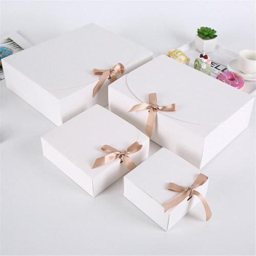 10pcs Square Kraft Paper Box Gift Box Valentines Day Gift Package Box Candy Storage Boxes With Ribbons Small Gifts Crafts Boxes