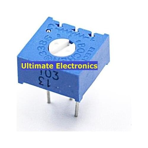 10PCS Potentiometers Precision Adjustable Resistance horizontal 3386P-1-103 101 102 104 105 203 202 201 501 502 503 504