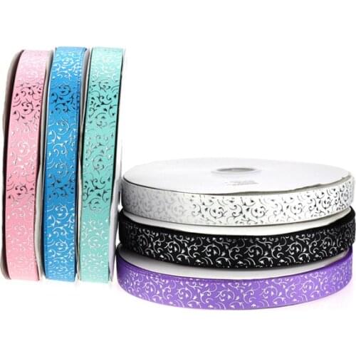 17102526,New arrival 7/8" (22mm) 50 yards/lot hot silver flowers printed grosgrain ribbons cartoon ribbon DIY handmade materials