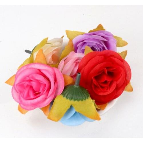 10heads/1 bundle Silk tea roses Bride bouquet for Christmas home wedding new Year decoration fake plants artificial flowers