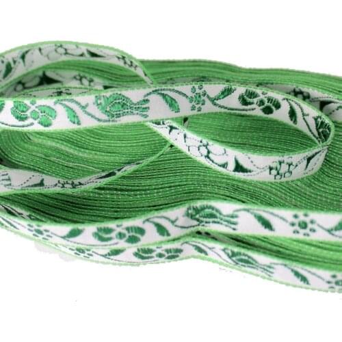 20yards*0.9cm Chinese Ribbons National Style Digital Green Birds Jacquard Ribbon/Webbing DIY Sewing Handmade Cloth Accessories